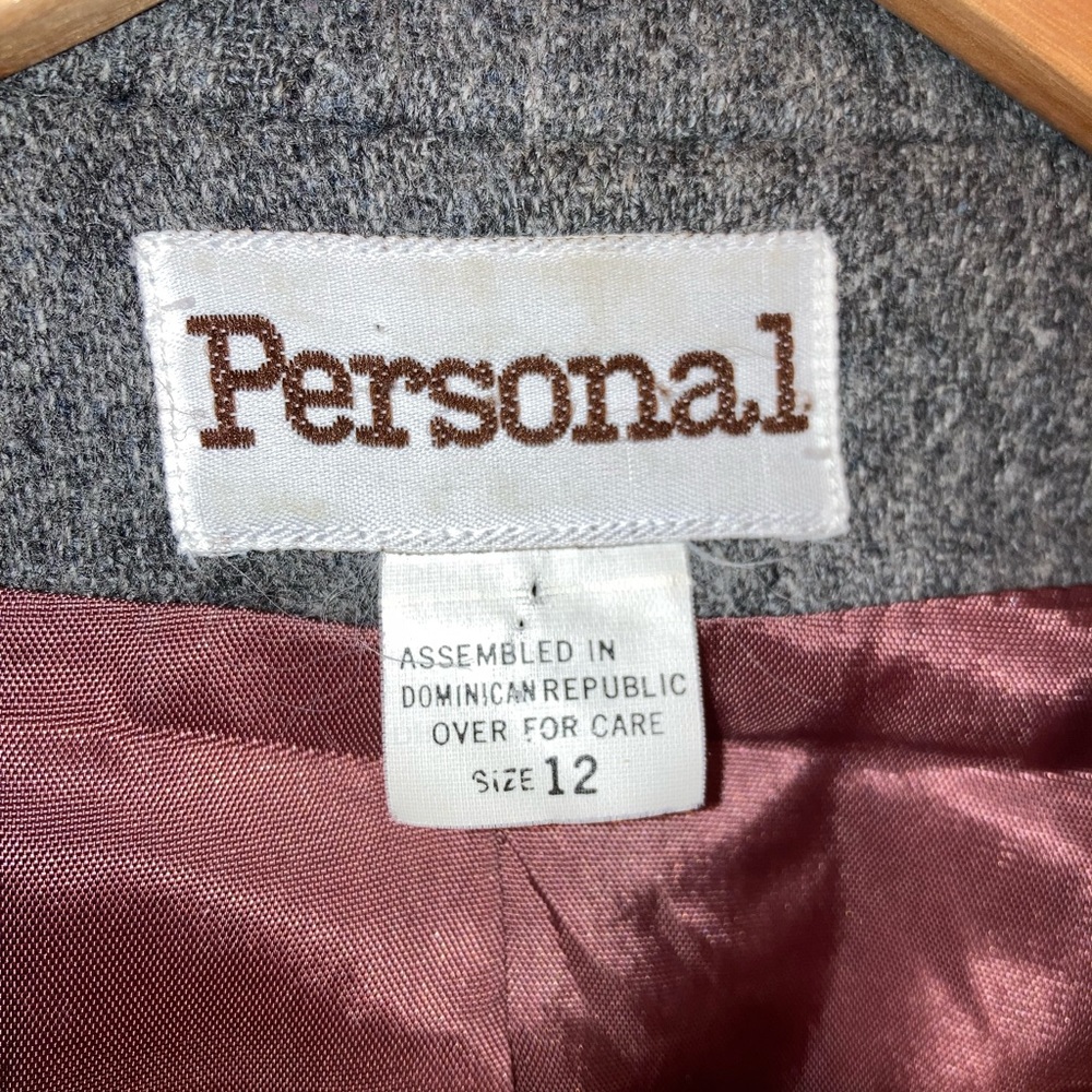 VTG Wool Grey Suit: Blazer & Skirt SZ: 12 - Picture 4 of 13